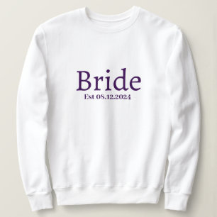 Personalised Bride Stylish Modern Minimal Monogram Sweatshirt