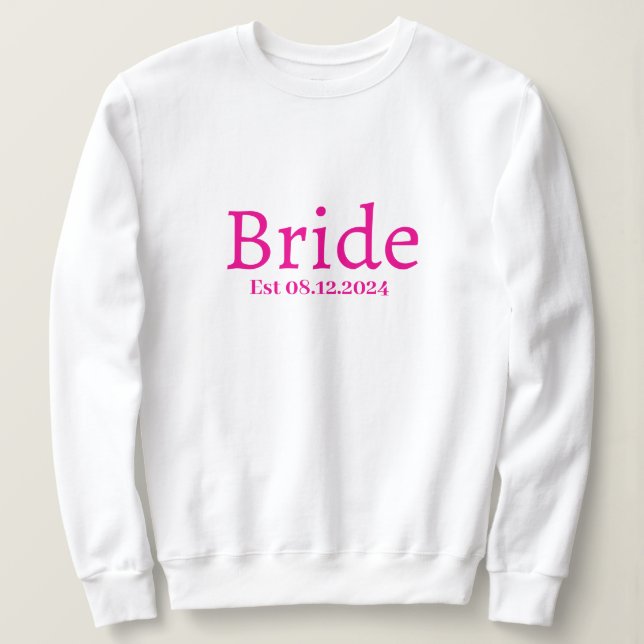 Personalised Bride Stylish Modern Minimal Monogram Sweatshirt (Design Front)