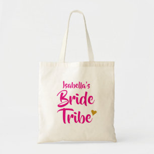 Personalised Bride Tribe Gold Heart Tote Bag