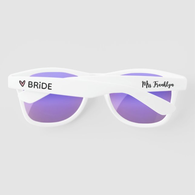 Personalised Bride Wedding Sunglasses (Back)