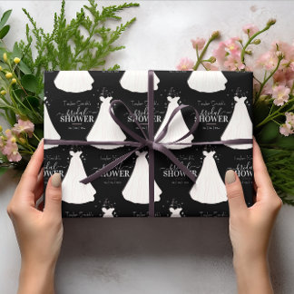Personalised Bride With Long Dress Bridal Shower Wrapping Paper