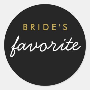 Personalised Bride's Favourite Sticker Black Gold