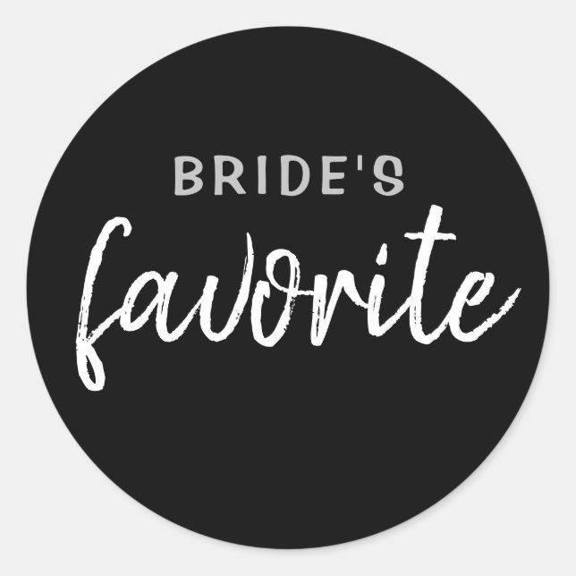 Personalised Bride's Favourite Sticker Black Silve (Front)