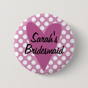 Personalised Bridesmaid Badge / Button