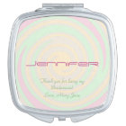 Personalised Bridesmaid Compact Mirror Pastel Spin