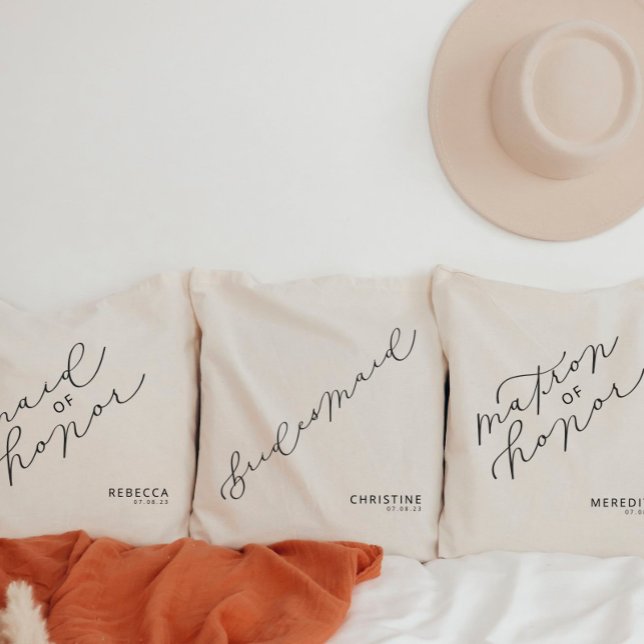 Personalised Bridesmaid Cute Script Tote Bag (Creator Uploaded)