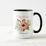 Personalised Bridesmaid Floral Mug<br><div class="desc">Check out over 50 popular styles of wedding mugs from the "Wedding Mugs" collection of my shop!</div>