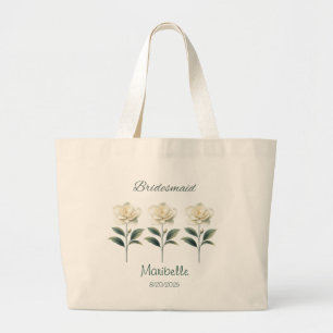 Personalised Bridesmaid Gardenia Tote Bag