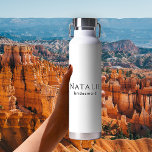 Personalised Bridesmaid Gift Bachelorette Party Water Bottle<br><div class="desc">Elevate your bachelorette party with our Personalised Bridesmaid Gift Bachelorette Party Water Bottles. These sleek and minimalist water bottles are the perfect addition to your bachelorette party supplies, ensuring your bridal party stays hydrated and stylish throughout the festivities. Customise each water bottle with the names of your bridesmaids, maid of...</div>
