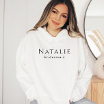 Personalised Bridesmaid Gift Wedding Bridal Party Hoodie<br><div class="desc">Our Personalised Bridesmaid Gift Wedding Bridal Party Hoodie Sweatshirts are a thoughtful way to show your appreciation to your bridal party and make them feel extra special throughout your wedding celebrations. These customisable hoodie sweatshirts can be personalised with the names or roles of your bridal party members, adding a personalised...</div>