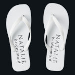 Personalised Bridesmaid Gift Wedding Bridal Party Jandals<br><div class="desc">Introducing our Personalised Bridesmaid Gift Wedding Bridal Party Flip Flops, a stylish and comfortable gift to express your appreciation to your bridesmaids and bridal party. These flip flops are designed with a range of key phrases, making them an ideal choice for thanking your closest friends and family on your special...</div>