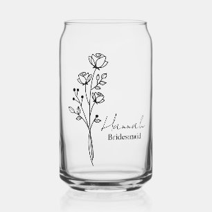 Personalised Bridesmaid Glass Tumbler for Wedding