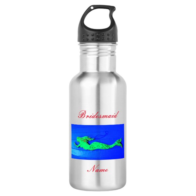 Personalised bridesmaid mermaid 532 ml water bottle (Front)