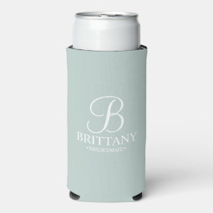 Personalised Bridesmaid Monogram and Name Seltzer Can Cooler