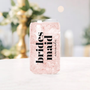 Personalised Bridesmaid Monogram Name Can Glass