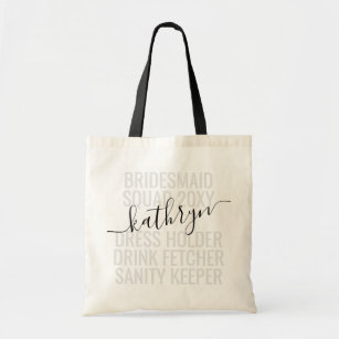 Personalised Bridesmaid Name Custom  Tote Bag