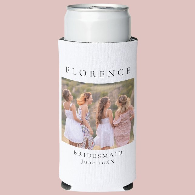 Personalised Bridesmaid Photo  Seltzer Can Cooler (Creator Uploaded)