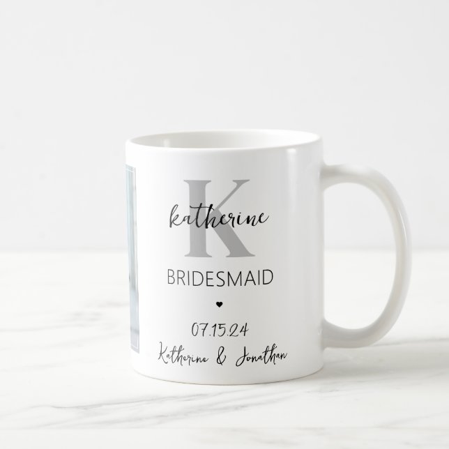 Personalised Bridesmaid Photo Wedding Gift Coffee Mug (Right)