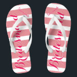 Personalised Bridesmaid Pink Or Any Colour Stripes Jandals<br><div class="desc">Pink Stripes Pattern - Change to Any Colour by clicking customise. And say anything you want.  Make these one of a kind flip flops that have YOUR message on them.  Be the talk of the beach!</div>