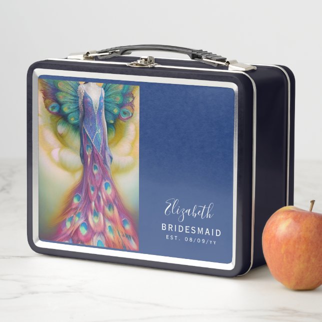 Personalised Bridesmaid Proposal Box Peacock (In Situ)