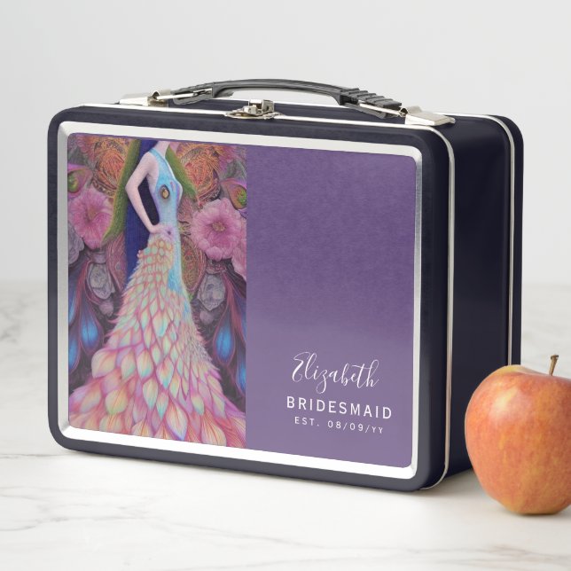 Personalised Bridesmaid Proposal Box Peacock (In Situ)