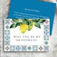 Personalised Bridesmaid Proposal Cards Lemons  