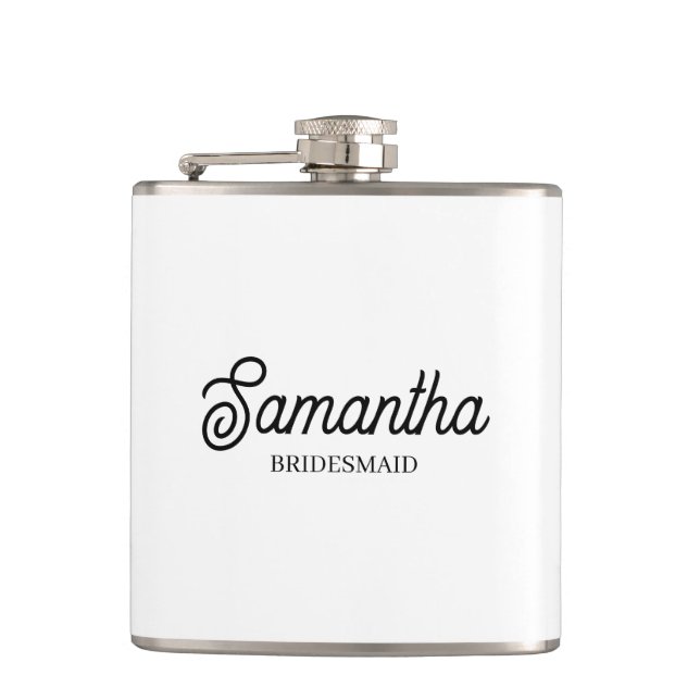 Personalised Bridesmaid Proposal Gift Bachelorette Hip Flask (Front)