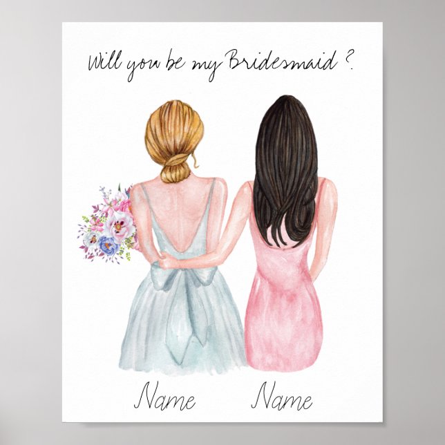 Personalised Bridesmaid Proposal Gift Poster (Front)