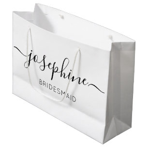 Personalised Bridesmaid Proposal Modern Script  Large Gift Bag