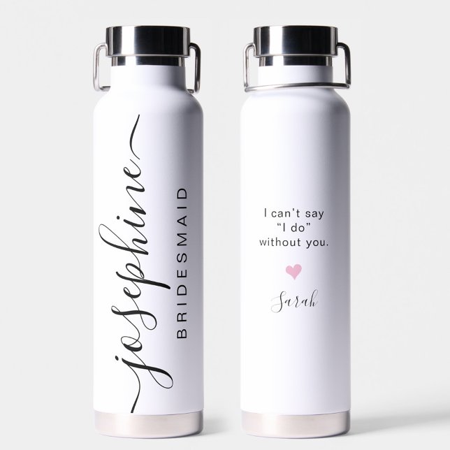 Personalised Bridesmaid Proposal Name Wedding Water Bottle (Bridesmaid proposal personalized water bottle gift.)