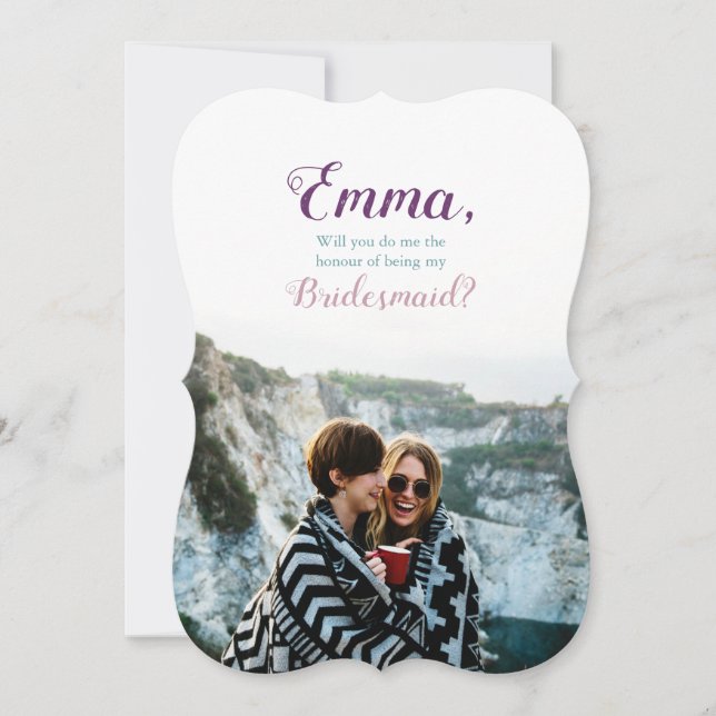 [Personalised] Bridesmaid Proposal Photo Invitation (Front)