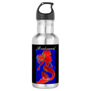 personalised bridesmaid red mermaid insulated wate 532 ml water bottle
