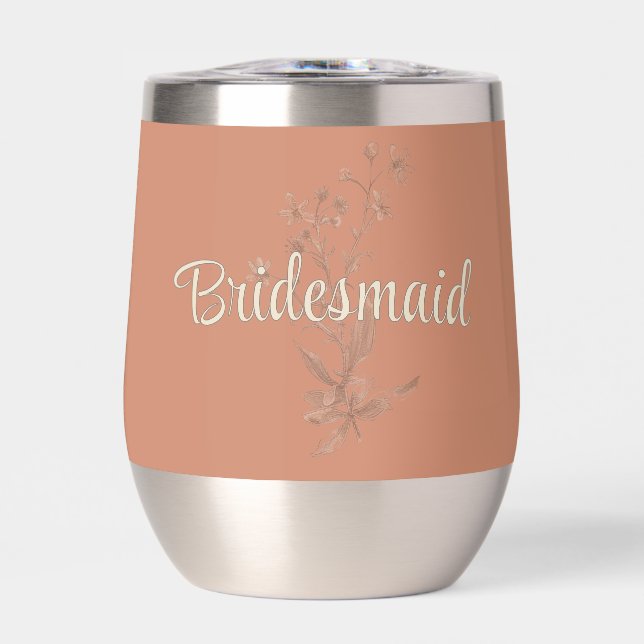 Personalised Bridesmaid Rustic Boho Wildflowers Th (Front)