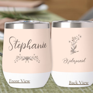 Personalised Bridesmaid Rustic Elegant Wildflowers