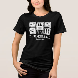 Personalised Bridesmaid Stamp Collage Tri-Blend Shirt