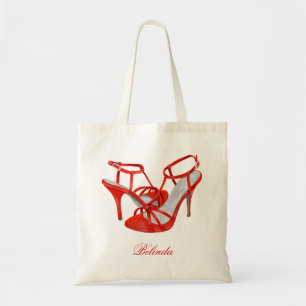 Personalised Bridesmaid Tote Bags, red heels Bag