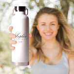 Personalised Bridesmaid  Water Bottle<br><div class="desc">This Personalised Bridesmaid Water Bottle is a modern and elegant gift, perfect for your bridal party. Featuring a minimalist black-and-white design with delicate flower line accents and graceful calligraphy, it adds a touch of sophistication to any bridesmaid gift collection. Ideal for bachelorette celebrations or wedding day keepsakes, this stylish and...</div>