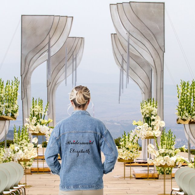 Personalised Bridesmaid Wedding Bachelorette Party Denim Jacket (Personalized Bridesmaid Wedding Bachelorette Party Denim Jacket)