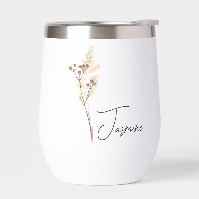 Personalised bridesmaids gifts floral glasses with (Left)