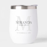 Personalised Bridesmaid's Monogram and Name<br><div class="desc">Add a personal touch to your wedding with personalised bridesmaid's monogram and name gift. This design features personalised bridesmaid's name with title and wedding date in grey and monogram in light grey as background, in classic serif font style. Also perfect for maid of honour, mother of the bride and more....</div>