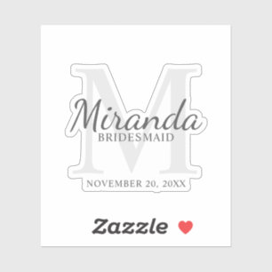 Personalised Bridesmaid's Monogram and Name