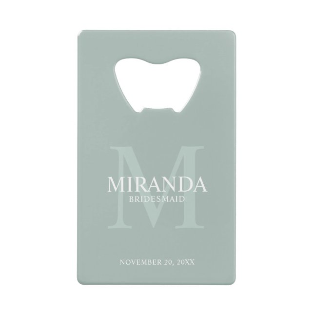 Personalised Bridesmaid's Monogram and Name (Front)