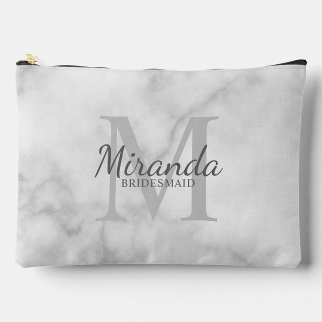 Personalised Bridesmaid's Monogram and Name Accessory Pouch (Front)
