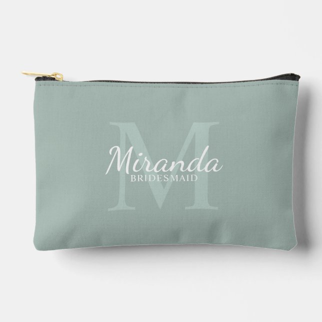 Personalised Bridesmaid's Monogram and Name Accessory Pouch (Front)