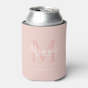 Personalised Bridesmaid's Monogram and Name Can Cooler