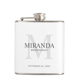 Personalised Bridesmaid's Monogram and Name Hip Flask