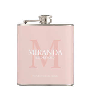 Personalised Bridesmaid's Monogram and Name Hip Flask