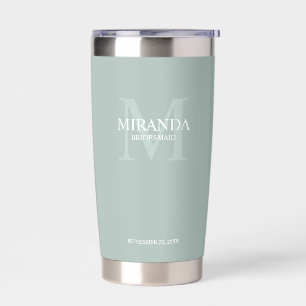 Personalised Bridesmaid's Monogram and Name Insulated Tumbler