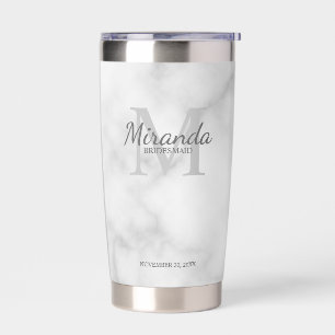 Personalised Bridesmaid's Monogram and Name Insulated Tumbler