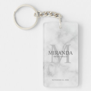 Personalised Bridesmaid's Monogram and Name Key Ring
